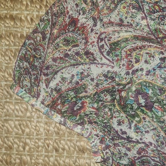LOFT Paisley Button Down Shirt - Green and Purple - Picture 10 of 10
